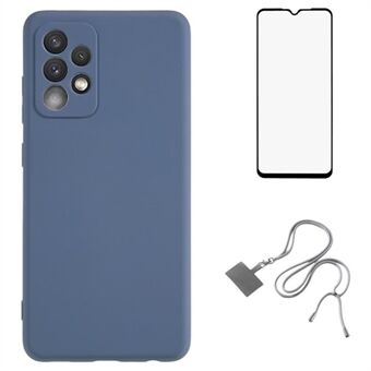 WANLONFENG RB1-serien til Samsung Galaxy A32 5G / M32 5G, tyndt etui af blødt TPU-materiale med skærmbeskyttelsesfilm og halsbånd.