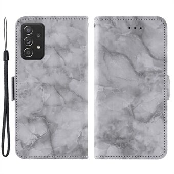 Telefoncover til Samsung Galaxy A32 5G / M32 5G, godt beskyttet marmormønster dobbelt magnetisk lås PU- Stand Flip Wallet Cover