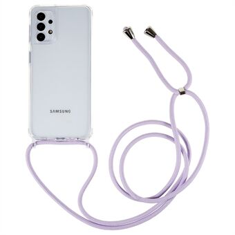 Beskyttelsescover til Samsung Galaxy A32 5G / M32 5G, klar TPU+akryl telefonbagcover med snor