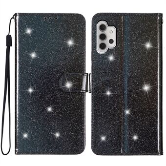 Til Samsung Galaxy A32 5G / M32 5G PU Læder Pung Stand Etui Glitrende Stødfast Telefoncover