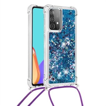 TPU Quicksand Design Telefon Beskyttende Shell Cover med hængestrop til Samsung Galaxy A52 4G/5G / A52s 5G