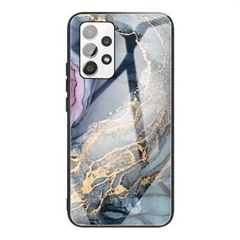 Til Samsung Galaxy A52 5G/4G / A52s 5G stødsikkert marmormønster hærdet glas + TPU-telefoncover