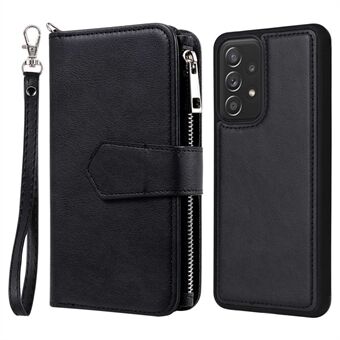 KT Multi-funktionel Series-4 til Samsung Galaxy A52s 5G / A52 5G / 4G PU læder pung etui Lynlås lomme Telefon Cover Justerbar Stand Shell