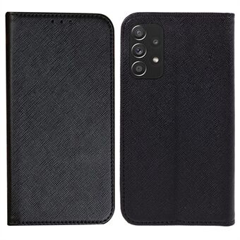 Til Samsung Galaxy A52s 5G / A52 5G / 4G Telefon Cover Wallet Krydset Struktur Stand PU Læder Mobiltelefon Etui