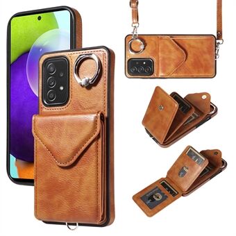 005 Til Samsung Galaxy A52 5G / A52s 5G / A52 4G Etui Vertikal Flip Kortholder Ring Kickstand Cover