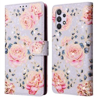 Til Samsung Galaxy A32 4G (EU Version) Etui med blomsterdesign RFID-blokerende lædertelefoncover