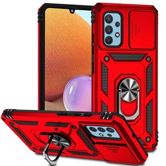 Metal Kickstand-telefoncover til Samsung Galaxy A32 4G (EU-version), stødsikker pc + TPU-cover med skydekamerabeskyttelse