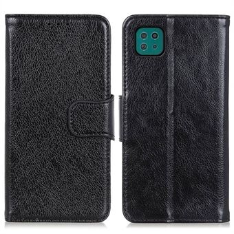 Til Samsung Galaxy A22 5G (EU-version) Beskyttende telefonetui Stødsikkert Flip Folio Cover Nappa Texture Split Læder Telefon Shell med Stand Wallet