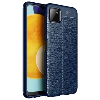 Fleksibelt TPU Litchi Texture Cell Phone Bagcover Cover til Samsung Galaxy A22 5G (EU-version)