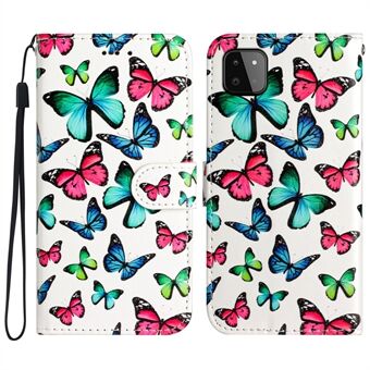 Til Samsung Galaxy A22 5G (EU-version) Læderpung Fuld beskyttelse Telefoncover Mønster Print Stand Cover