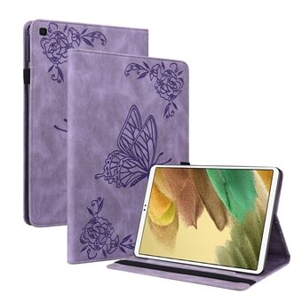 Imprinted Butterfly Flower PU-læderkortpladser Multi-Angle Stand Case med elastik til Samsung Galaxy Tab A7 Lite 8,7"