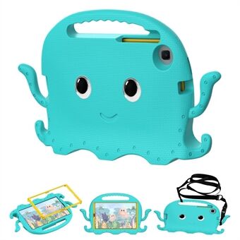 Til Samsung Galaxy Tab A7 Lite 8,7-tommer SM-T220/SM-T225 Cute Cartoon Octopus EVA Tablet Case Pen Slot Design Anti-drop cover med håndtag og skulderrem