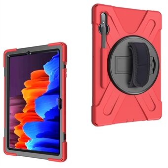 Til Samsung Galaxy Tab S7+ / S8+ T970 / X800 / S7FE T730 / S9 + X810 / S9 FE+ X610 360° Drejelig Kickstand PC + Silikone Tablethylster