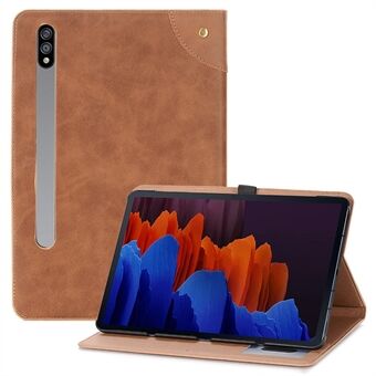 Til Samsung Galaxy Tab S7 Plus/S8+/S7 FE 12,4 tommer Beskyttende Retro Folio Flip Cover Scratch stødsikker tablettaske med Stand/kortpladser Understøtter automatisk vækning/søvn