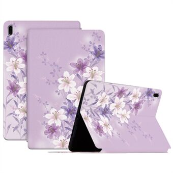 Til Samsung Galaxy Tab S7 FE / S7 Plus SM-T970 / S8 Plus All-around beskyttelse Blomstermønster trykt tablettaske Anti-fald læder + TPU cover med Stand