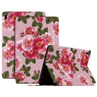 Til Samsung Galaxy Tab S7 FE / S7 Plus SM-T970 / S8 Plus All-around beskyttelse Blomstermønster trykt tablettaske Anti-fald læder + TPU cover med Stand