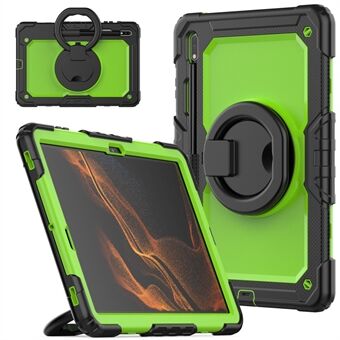 Til Samsung Galaxy Tab S8+ / Tab S7 Plus T970 / T975 (2020) / Tab S7 FE (2021) Anti-Drop Tablet Case Hard PC + Silikone Case med skulderrem / Kickstand