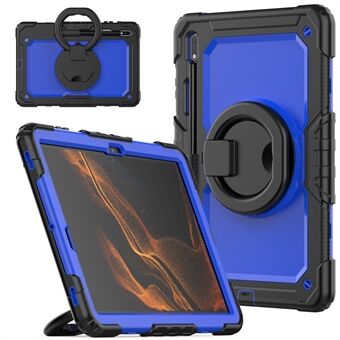 Til Samsung Galaxy Tab S8+ / Tab S7 Plus T970 / T975 (2020) / Tab S7 FE (2021) Anti-Drop Tablet Case Hard PC + Silikone Case med skulderrem / Kickstand