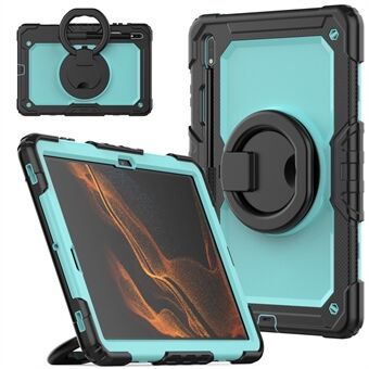 Til Samsung Galaxy Tab S8+ / Tab S7 Plus T970 / T975 (2020) / Tab S7 FE (2021) Anti-Drop Tablet Case Hard PC + Silikone Case med skulderrem / Kickstand