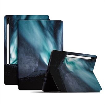 Til Samsung Galaxy Tab S7 FE / Tab S7 Plus / Tab S8+ Etui mønster udskrivning PU læder Flip Cove med Stand