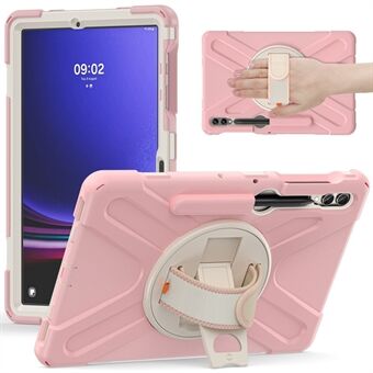 Til Samsung Galaxy Tab S7+ / S8+ / S9+ / S7 FE Armbånd Tablet Etui Anti-ridse PC+Silikone Stå-cover