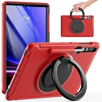 Til Samsung Galaxy Tab S7+ T970 / Tab S7 FE T730 / Tab S8+ X800 / Tab S9+ X810 Etui PC+TPU Roterende Kickstand Tablet Cover med Pen Holder