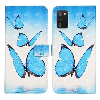 Pattern Printing Light Spot Decor PU Leather Cover + Inner TPU Case Stand Wallet Phone Shell for Samsung Galaxy A03s (166.5 x 75.98 x 9.14mm)