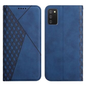 Rhombus Imprinting PU Leather Case Strong Magnet Wallet Stand Design for Samsung Galaxy A03s (166.5 x 75.98 x 9.14mm)