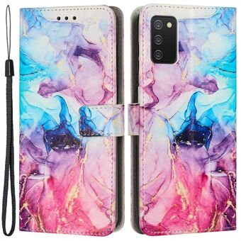 Til Samsung Galaxy A03s (166,5 x 75,98 x 9,14 mm) TPU+PU Læder Dual-lagbeskyttelse Marmor mønsterprint etui med stander og pungestil telefoncover.