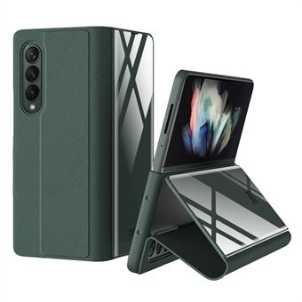 GKK til Samsung Galaxy Z Fold3 5G læderbelagt pc+hybrid- Stand i hærdet glas til telefonstativ