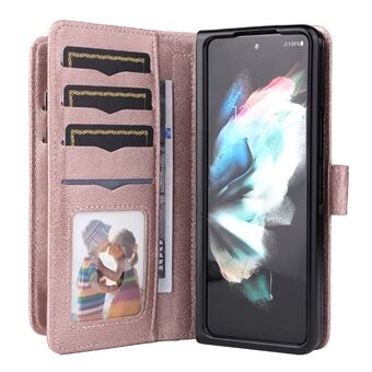 Til Samsung Galaxy Z Fold3 5G KT Multifunktionel Series-1 Faldsikker 10 kortpladser Design Foldbart Stand Læder Telefoncover Pungskal