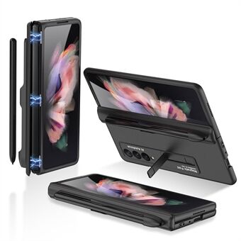 GKK Fuldbeskyttende Magnetaftræksstiv PC Foldbar Telefonetui med Stativ og Penholder til Samsung Galaxy Z Fold3 5G.