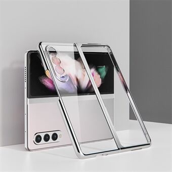 Til Samsung Galaxy Z Fold3 5G Etui Elektroplating Metalramme + Hærdet Glas Telefoncover