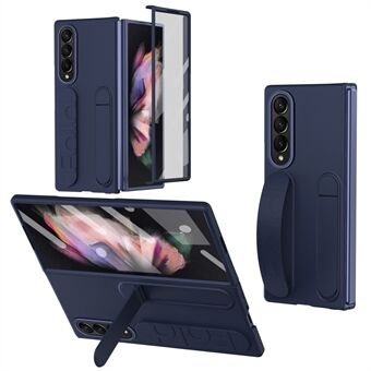 Til Samsung Galaxy Z Fold3 5G Etui Kickstand Armbånd PC Telefon Cover med Hærdet Glas Film