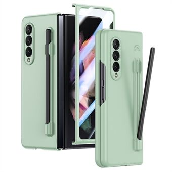 Til Samsung Galaxy Z Fold3 5G Etui Skin Feel Telefoncover med hærdet glasfilm / styluspen.