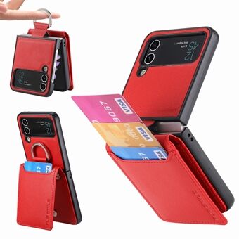 Til Samsung Galaxy Z Flip3 5G PU Læder + PC Telefon Case Kortholder Kickstand Cover