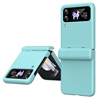 Til Samsung Galaxy Z Flip3 5G One Piece Design-etui Tekstureret PU-læder+PC-telefoncover med hængselbeskyttelse