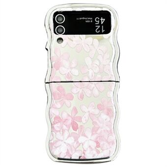 Til Samsung Galaxy Z Flip3 5G Coveret med blomstermønster Elektroplateret bølgekant Blødt TPU-telefoncover.