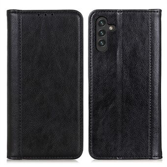 Split Læder Stilfuld Litchi Texture Pung Telefon Etui Stand Autoabsorberet magnetisk lukkende Flip Shell til Samsung Galaxy A13 5G / A04s 4G (164,7 x 76,7 x 9,1 mm)