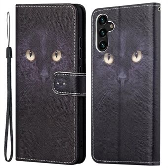 Mønstertryk Cross Texture Stødsikker PU-læderstativ Stand -skal-etui til Samsung Galaxy A13 5G / A04s 4G (164,7 x 76,7 x 9,1 mm)