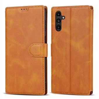 Til Samsung Galaxy A13 5G / A04s 4G (164,7 x 76,7 x 9,1 mm) RFID-blokerende Retro PU Pung-etui i mat læder Anti-Shock Protection Flip Stand Cover