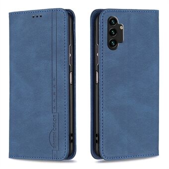 BINFEN COLOR BF08 PU-læder Flip Folio-etui til Samsung Galaxy A13 4G / A13 5G / A04 4G (164,4 x 76,3 x 9,1 mm), Magnetisk Absorption RFID-blokerende Stand Telefoncover