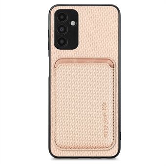 Til Samsung Galaxy A04s 4G (164,7 x 76,7 x 9,1 mm) / A13 5G aftagelig 2-i-1 magnetkortholder Telefonetui Carbon Fiber Texture Stødsikkert telefoncover