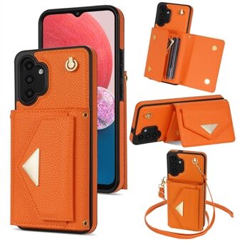 Til Samsung Galaxy A13 4G / 5G Etui Anti-fald PU Læder+TPU Kortholder Cover med Skulderrem.