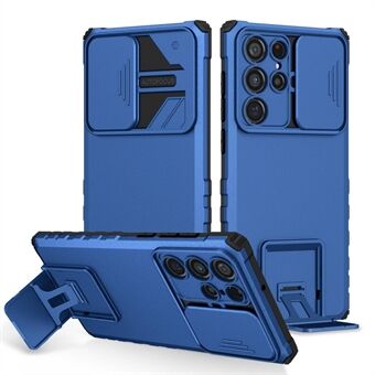 Til Samsung Galaxy S22 Ultra 5G Justerbar Vertikal Kickstand Telefon Case Kamera Skyder Beskyttelse Hybrid PC + TPU Cover