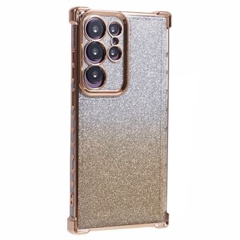 Til Samsung Galaxy S22 Ultra 5G-etui TPU Glitter Gradient Telefonomslag Love Heart Mønster Ramme