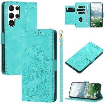 Til Samsung Galaxy S22 Ultra 5G Etui Tulip Læder Telefon Cover med 5 Kortlommer Tegnebog