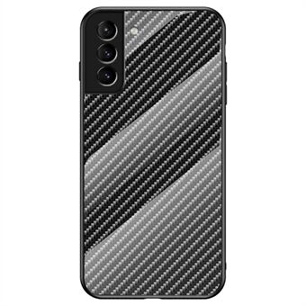 Carbon Fiber Texture Tynd, let hærdet glasbagside Anti-ridse PC+TPU taske Beskyttende cover til Samsung Galaxy S22 5G