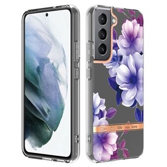 LB5 Series galvanisering IMD IML TPU Cover Transparent Base Flower Patterns Telefoncover til Samsung Galaxy S22 5G