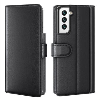 Magnetisk Lukning Ægte Splitleder Telefon Etui Stativ TPU Tegnebog Flip Cover til Samsung Galaxy S22 5G